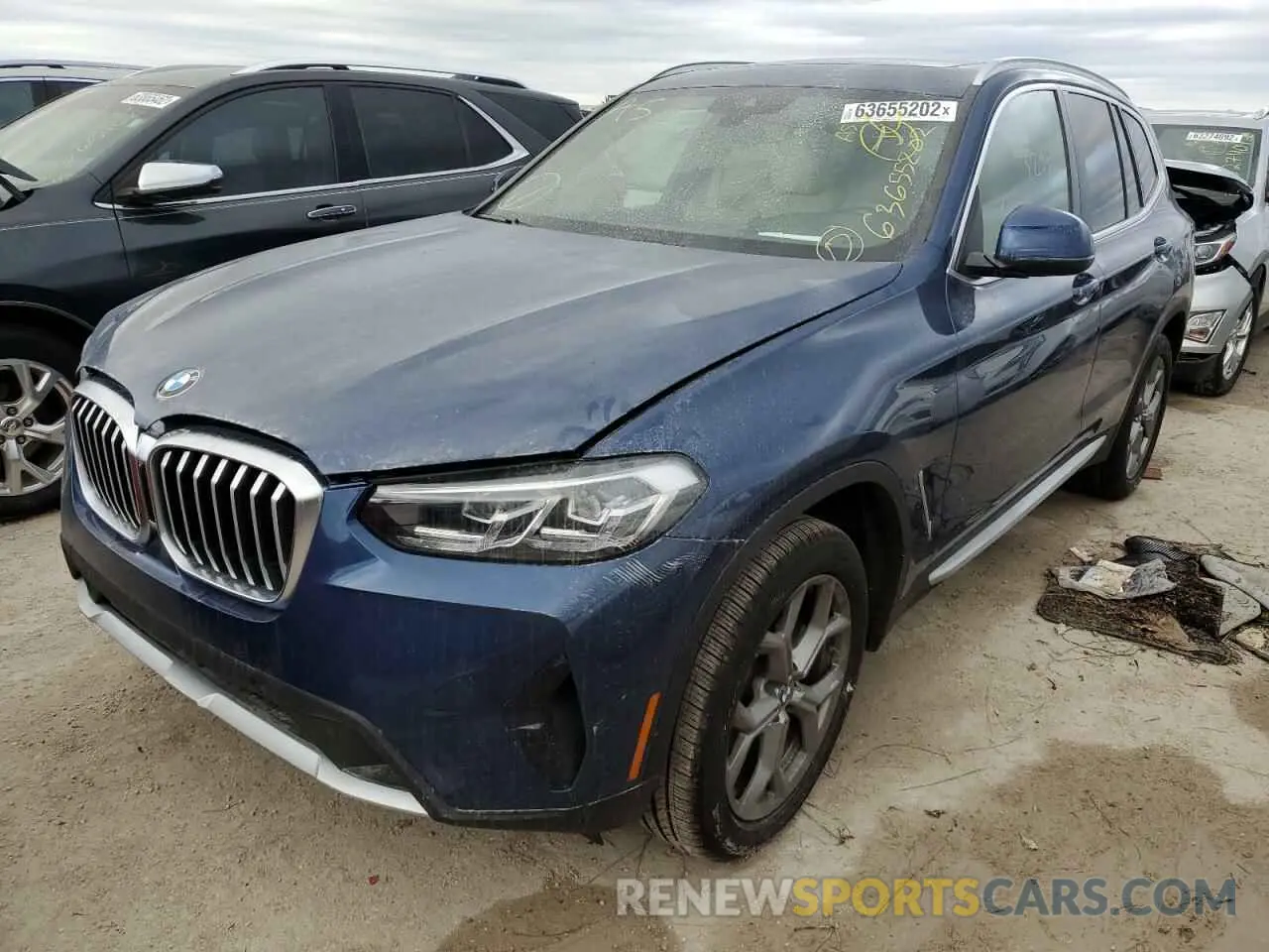 2 fotografías del automóvil dañado 5UX43DP06N9J67521 BMW X3 2022