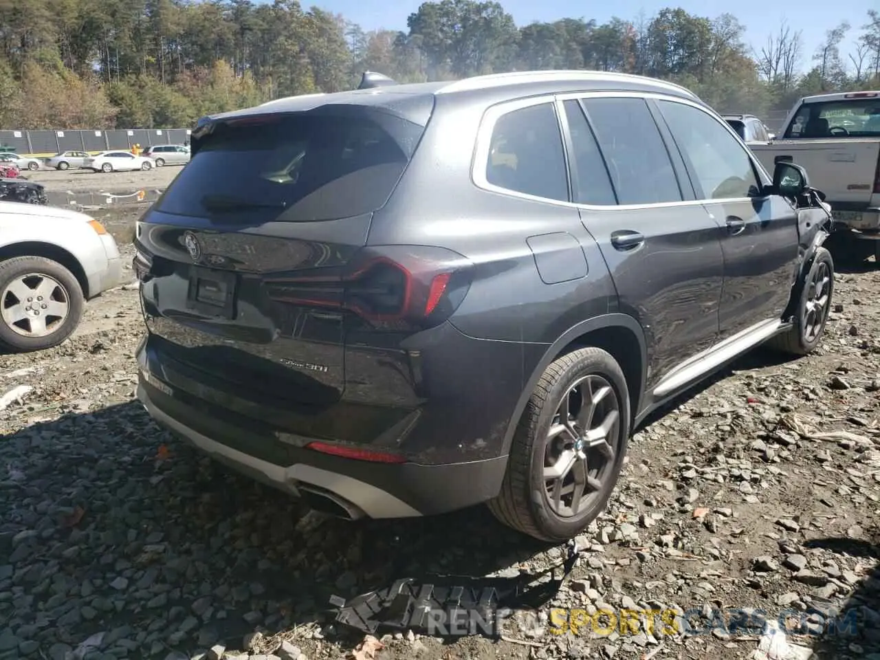 4 fotografías del automóvil dañado 5UX43DP06N9J82181 BMW X3 2022
