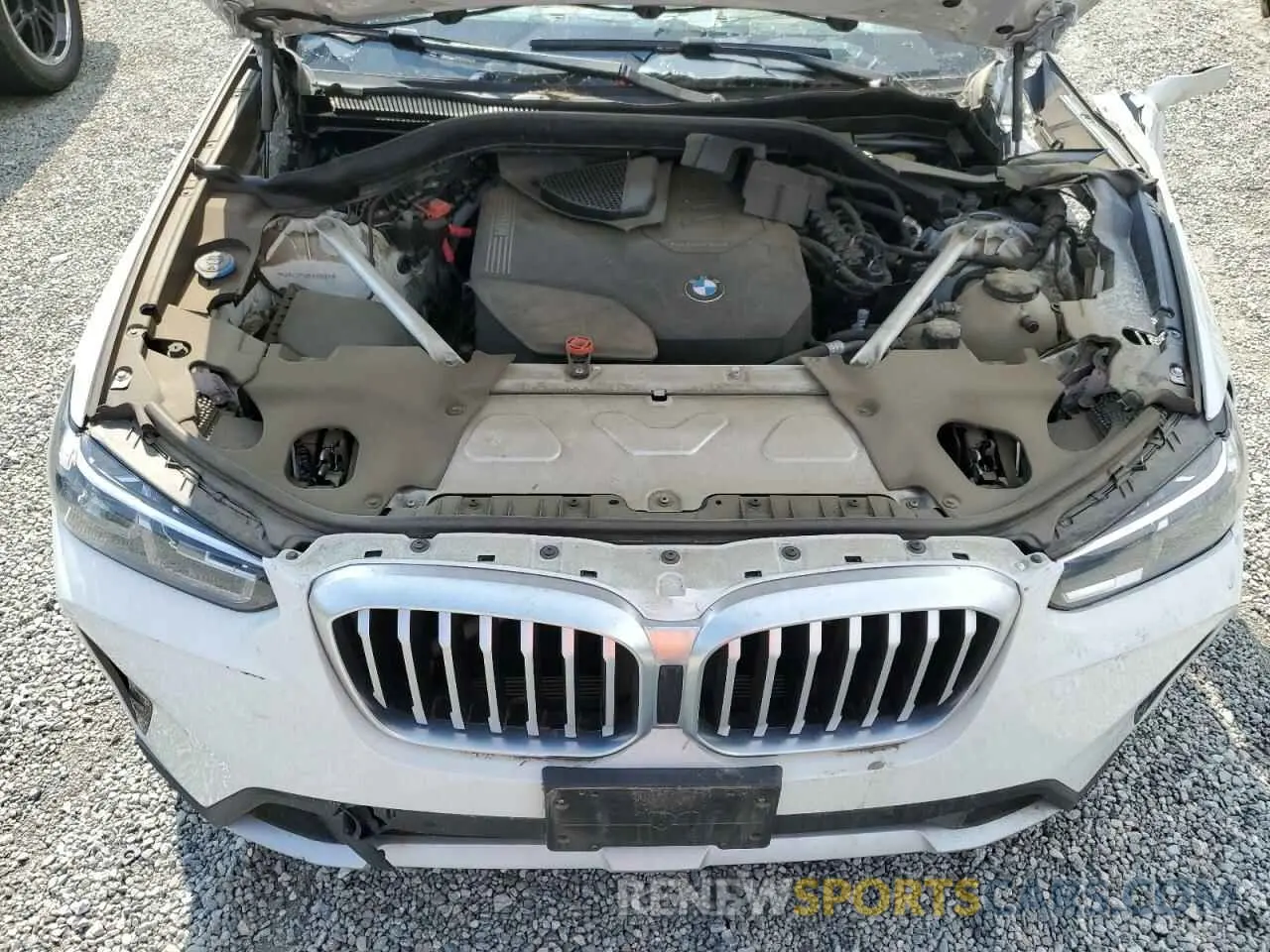 12 fotografías del automóvil dañado 5UX43DP08N9K66809 BMW X3 2022