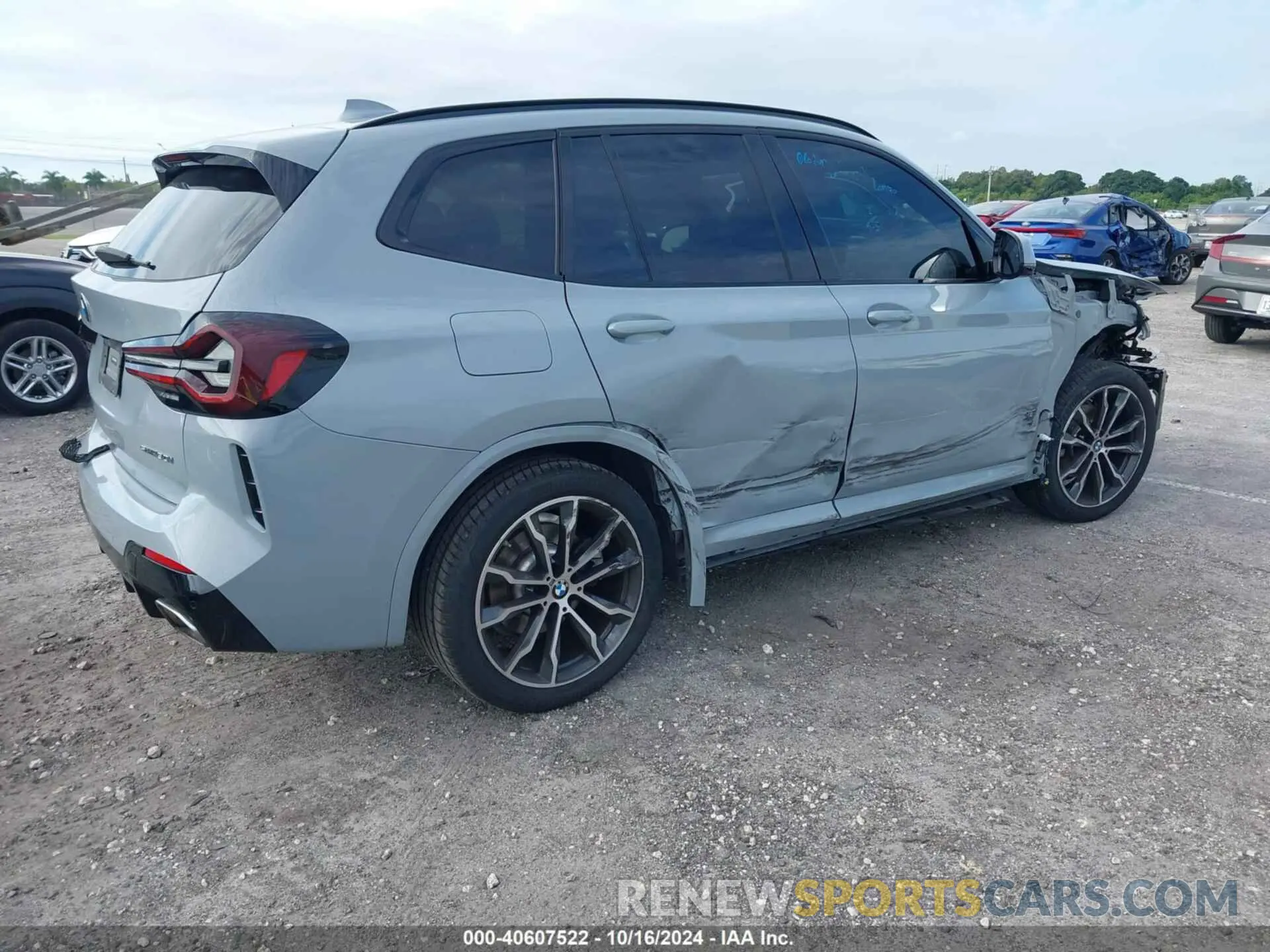 4 fotografías del automóvil dañado 5UX43DP08N9M11752 BMW X3 2022