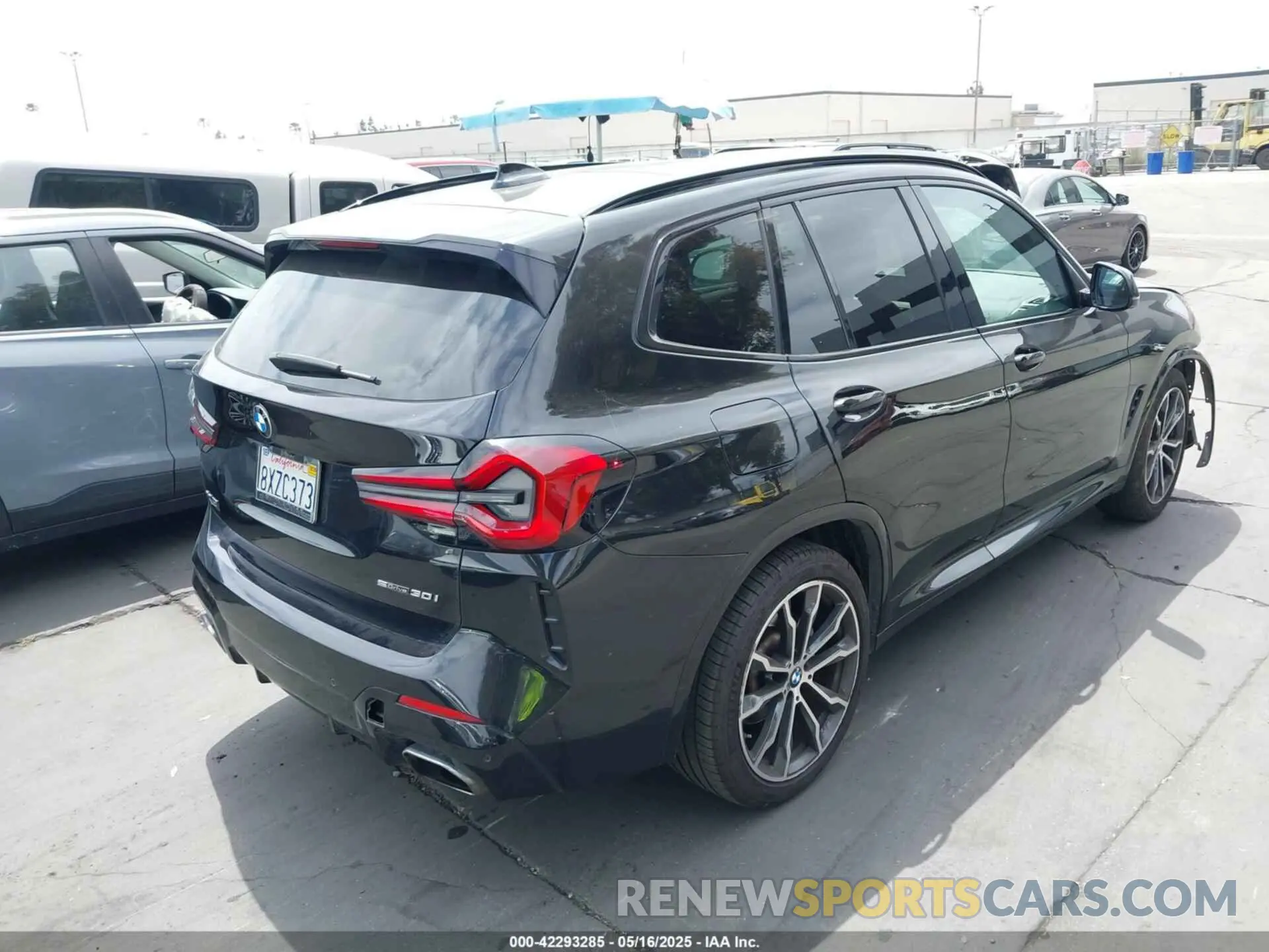 4 fotografías del automóvil dañado 5UX43DP0XN9J20248 BMW X3 2022
