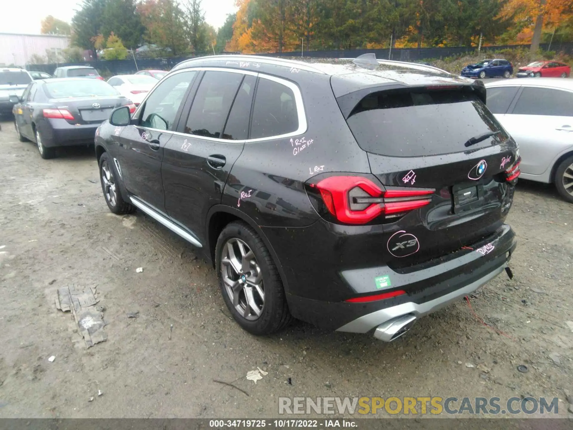 3 fotografías del automóvil dañado 5UX53DP00N9J42070 BMW X3 2022