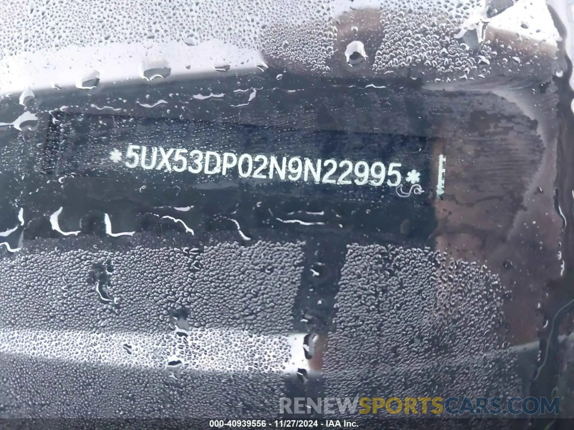 17 fotografías del automóvil dañado 5UX53DP02N9N22995 BMW X3 2022