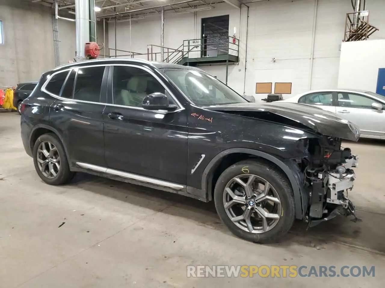 4 fotografías del automóvil dañado 5UX53DP03N9K40980 BMW X3 2022
