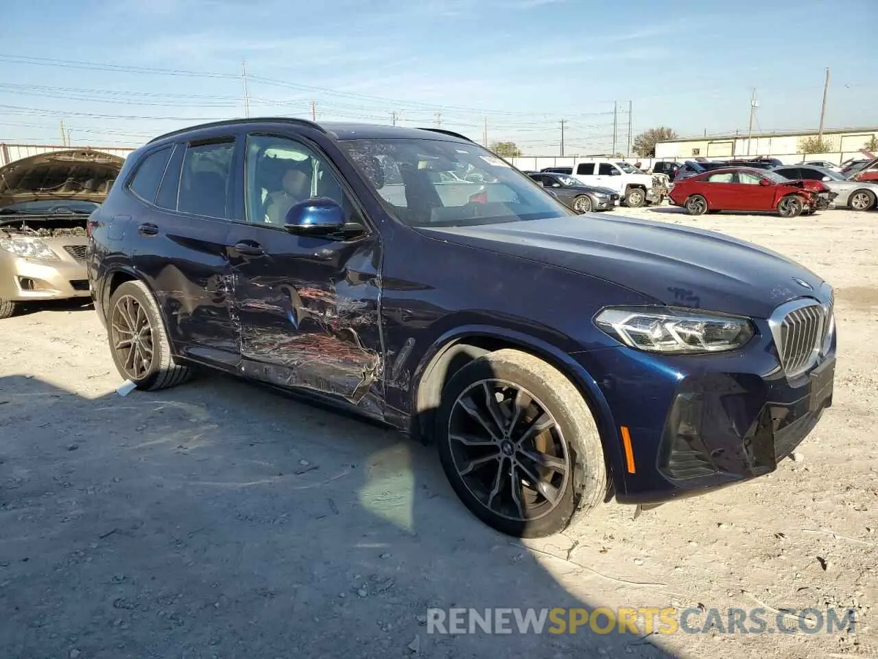 4 fotografías del automóvil dañado 5UX53DP03N9L73478 BMW X3 2022