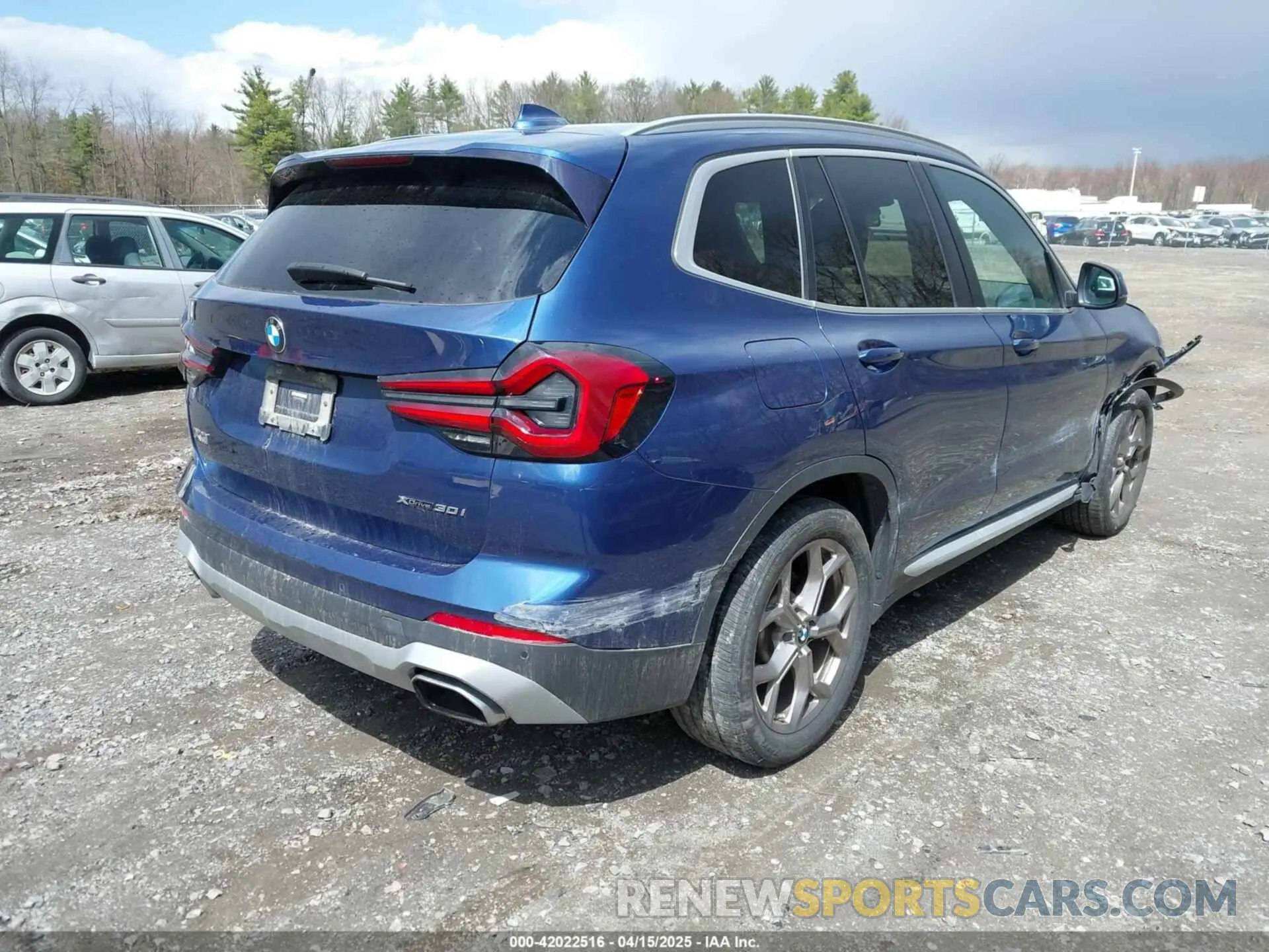 4 fotografías del automóvil dañado 5UX53DP04N9M16967 BMW X3 2022