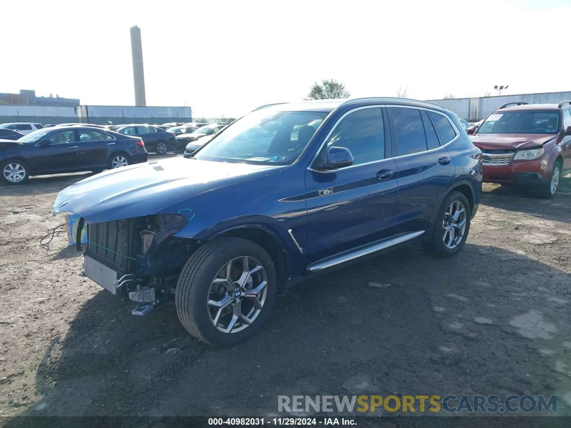 2 fotografías del automóvil dañado 5UX53DP08N9M75620 BMW X3 2022