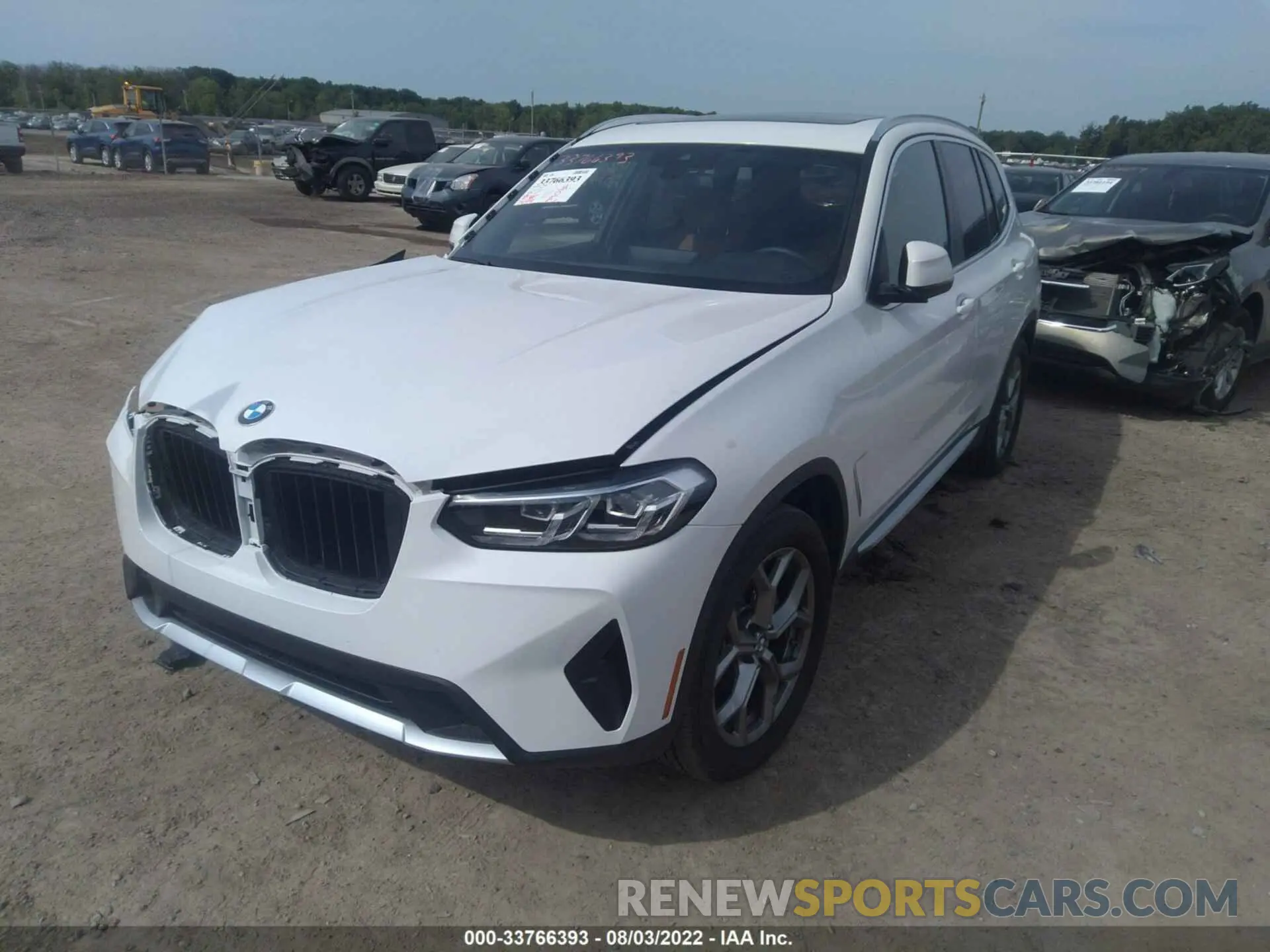 2 fotografías del automóvil dañado 5UX53DP09N9M86321 BMW X3 2022