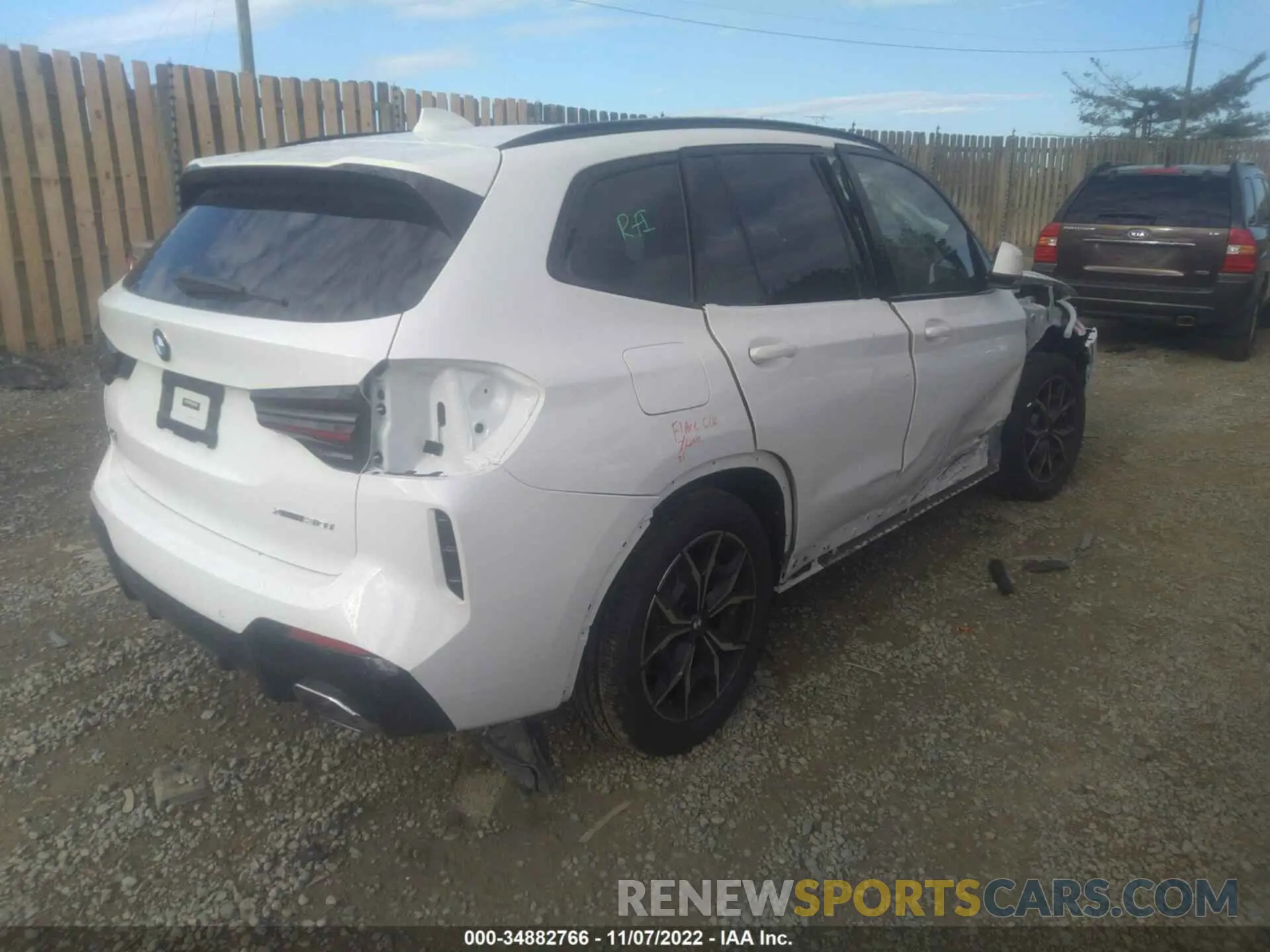 4 fotografías del automóvil dañado 5UX53DP09N9N23111 BMW X3 2022