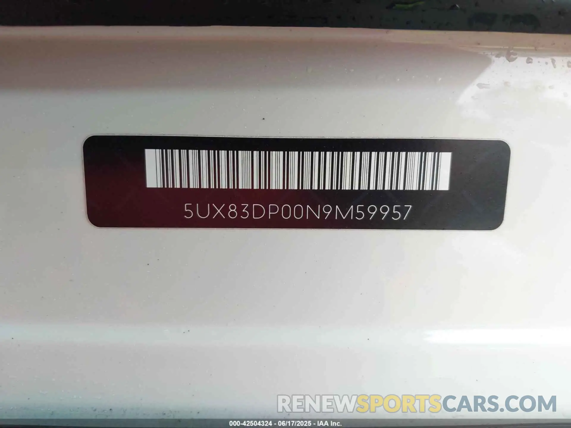 20 fotografías del automóvil dañado 5UX83DP00N9M59957 BMW X3 2022