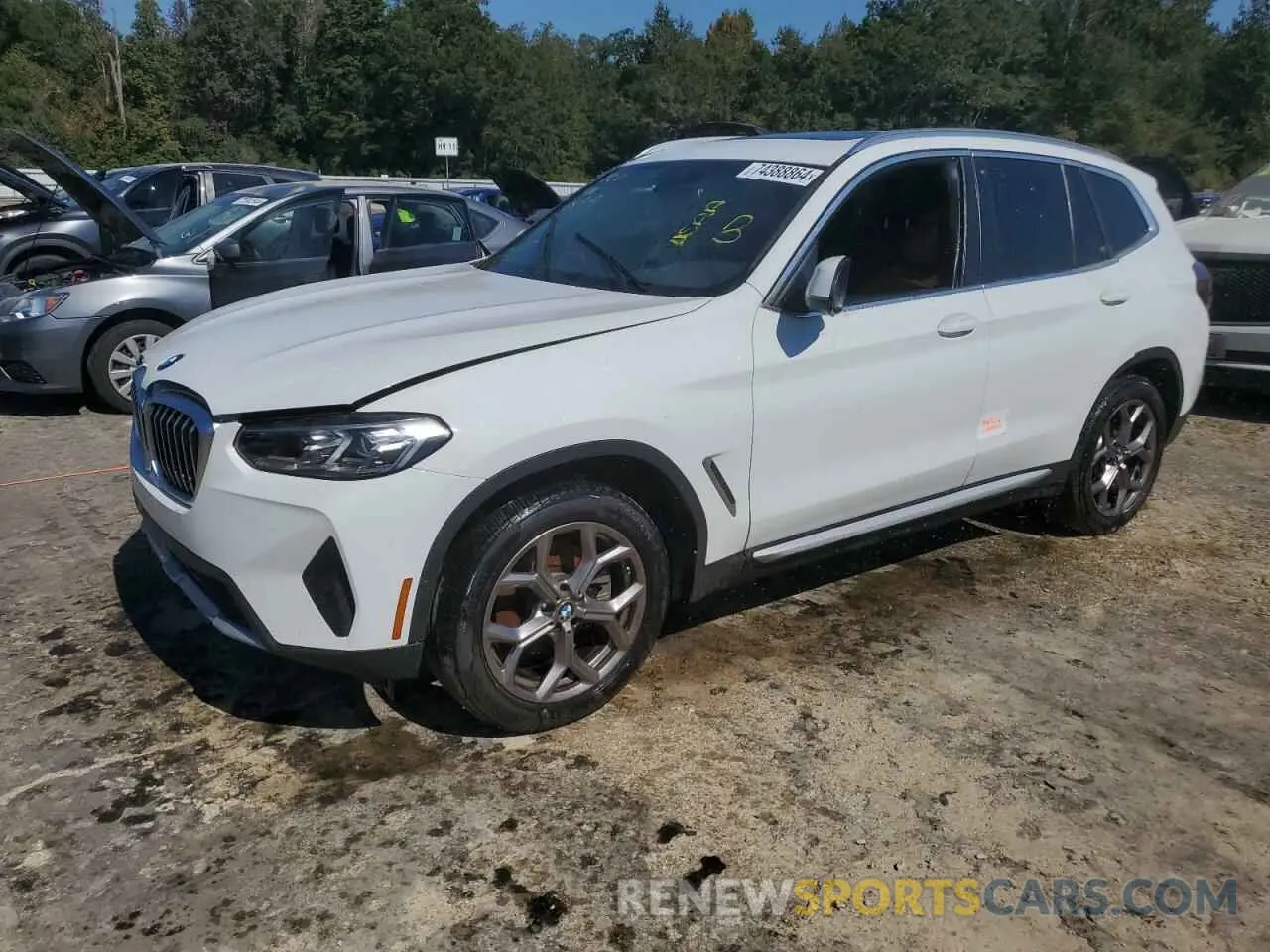 1 fotografías del automóvil dañado WBX47DP00NN186159 BMW X3 2022