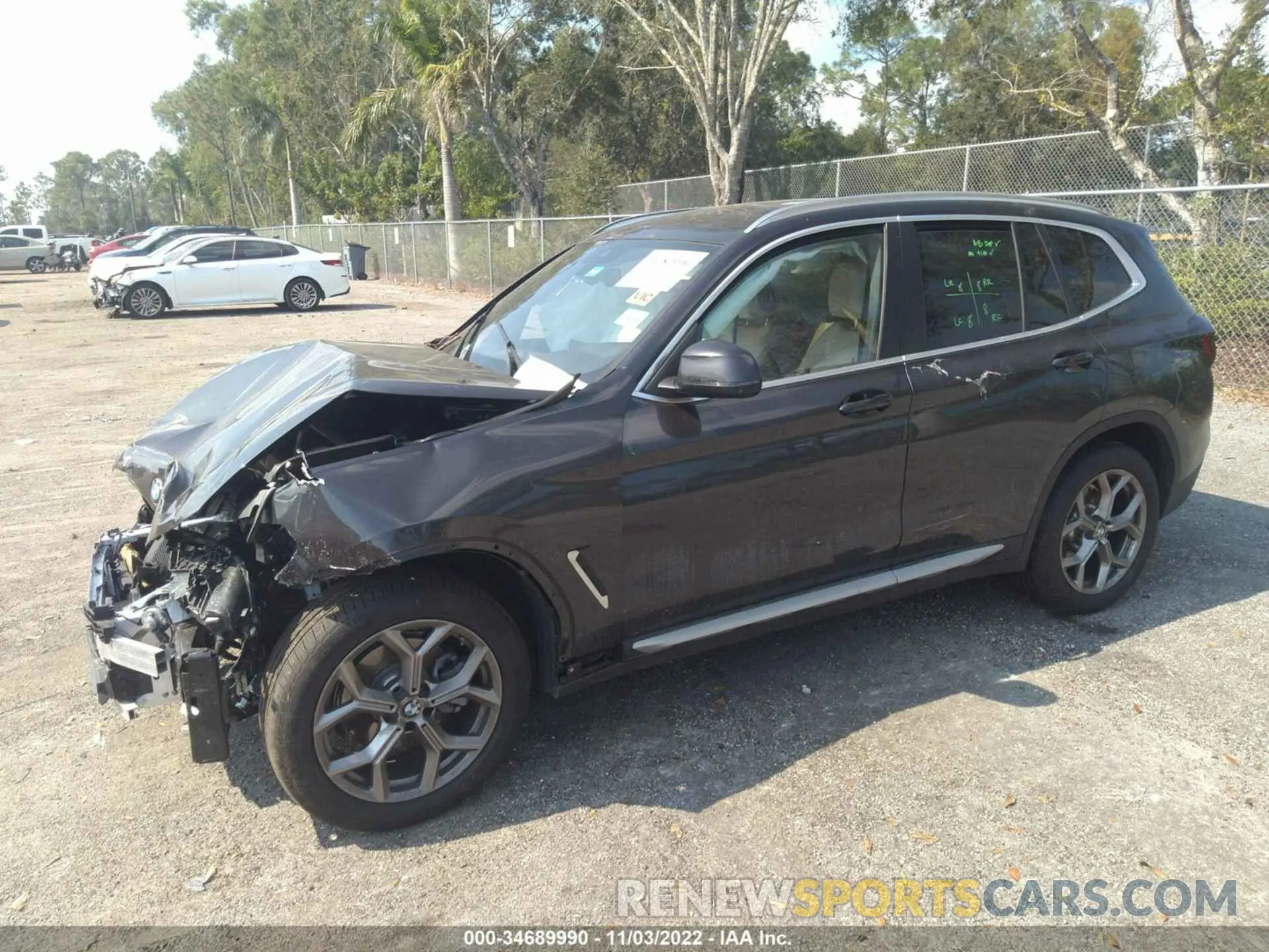 2 fotografías del automóvil dañado WBX47DP08NN147609 BMW X3 2022