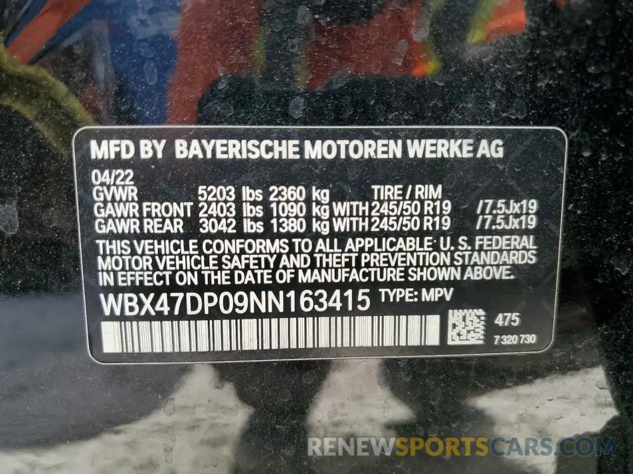 13 fotografías del automóvil dañado WBX47DP09NN163415 BMW X3 2022