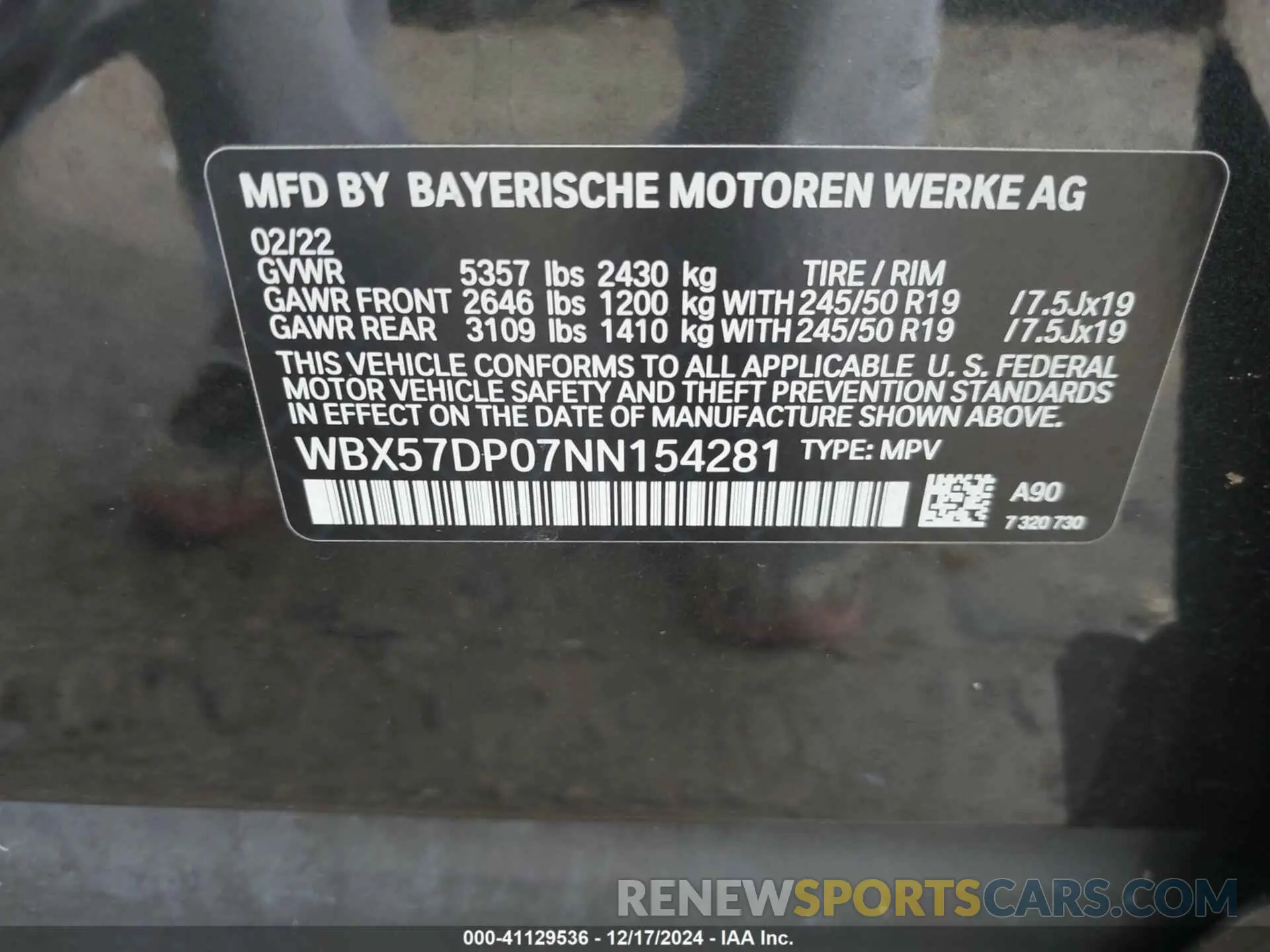 9 fotografías del automóvil dañado WBX57DP07NN154281 BMW X3 2022