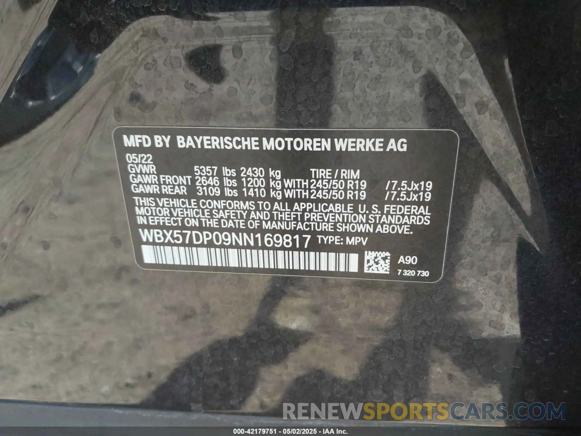 9 fotografías del automóvil dañado WBX57DP09NN169817 BMW X3 2022