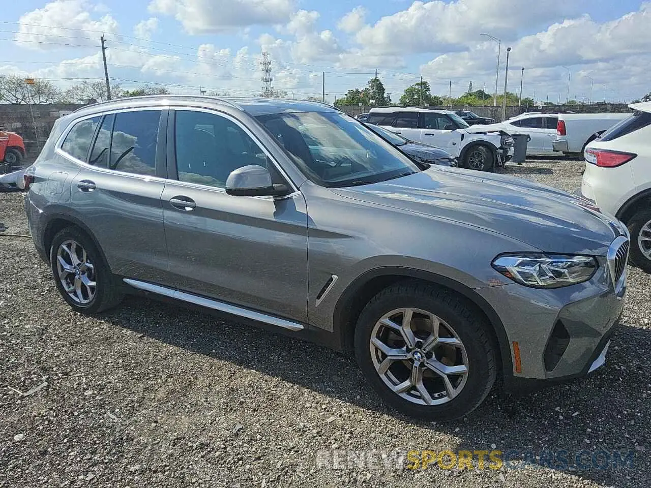 4 fotografías del automóvil dañado 5UX43DP03P9S25216 BMW X3 2023
