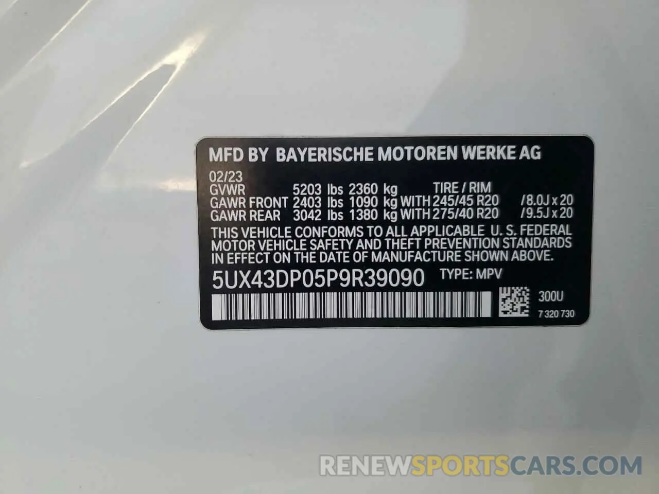 13 fotografías del automóvil dañado 5UX43DP05P9R39090 BMW X3 2023