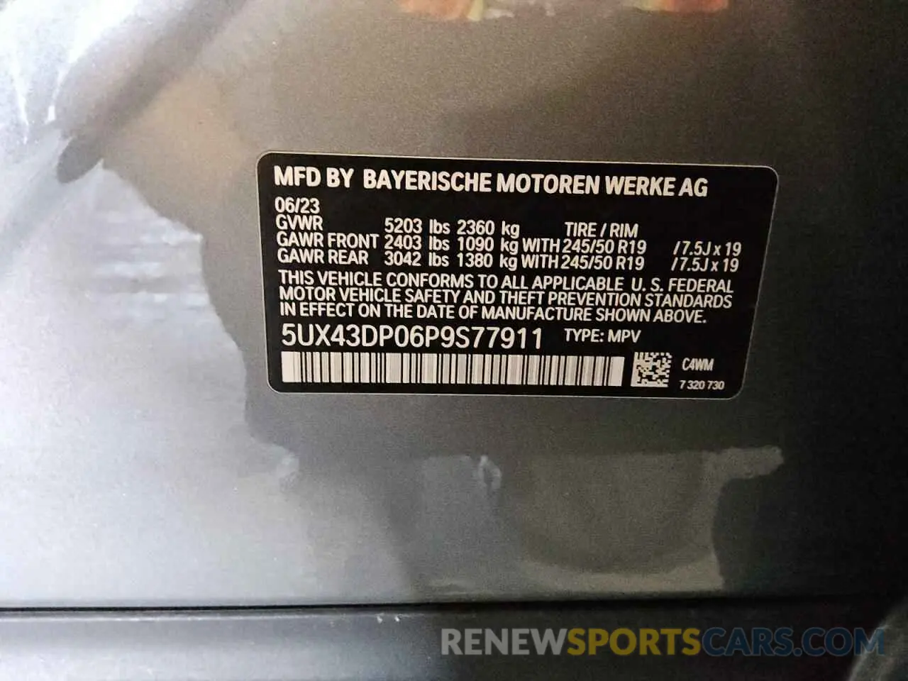 13 fotografías del automóvil dañado 5UX43DP06P9S77911 BMW X3 2023