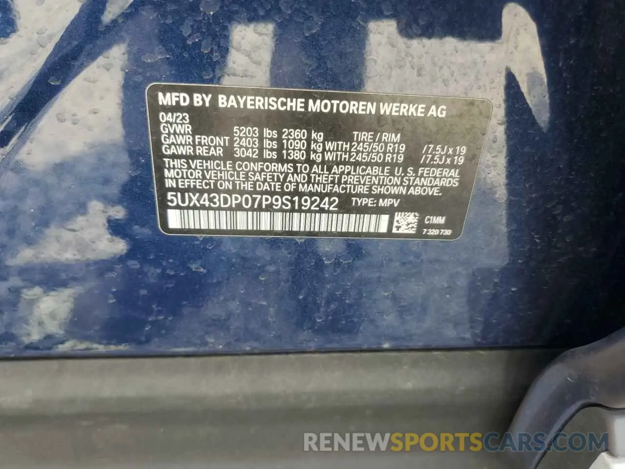 13 fotografías del automóvil dañado 5UX43DP07P9S19242 BMW X3 2023