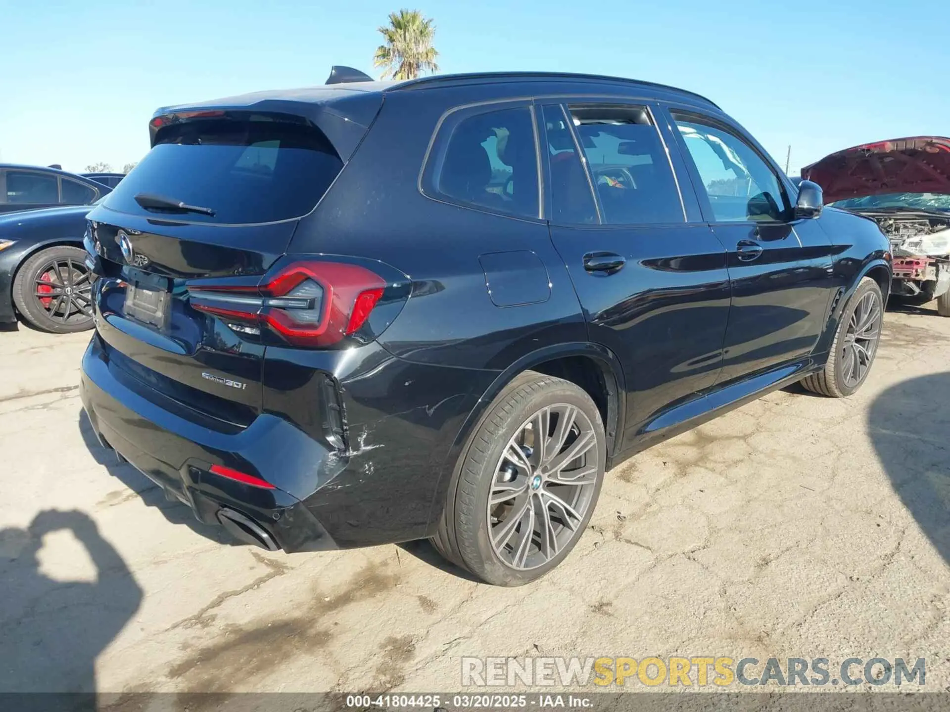4 fotografías del automóvil dañado 5UX43DP08P9P10029 BMW X3 2023