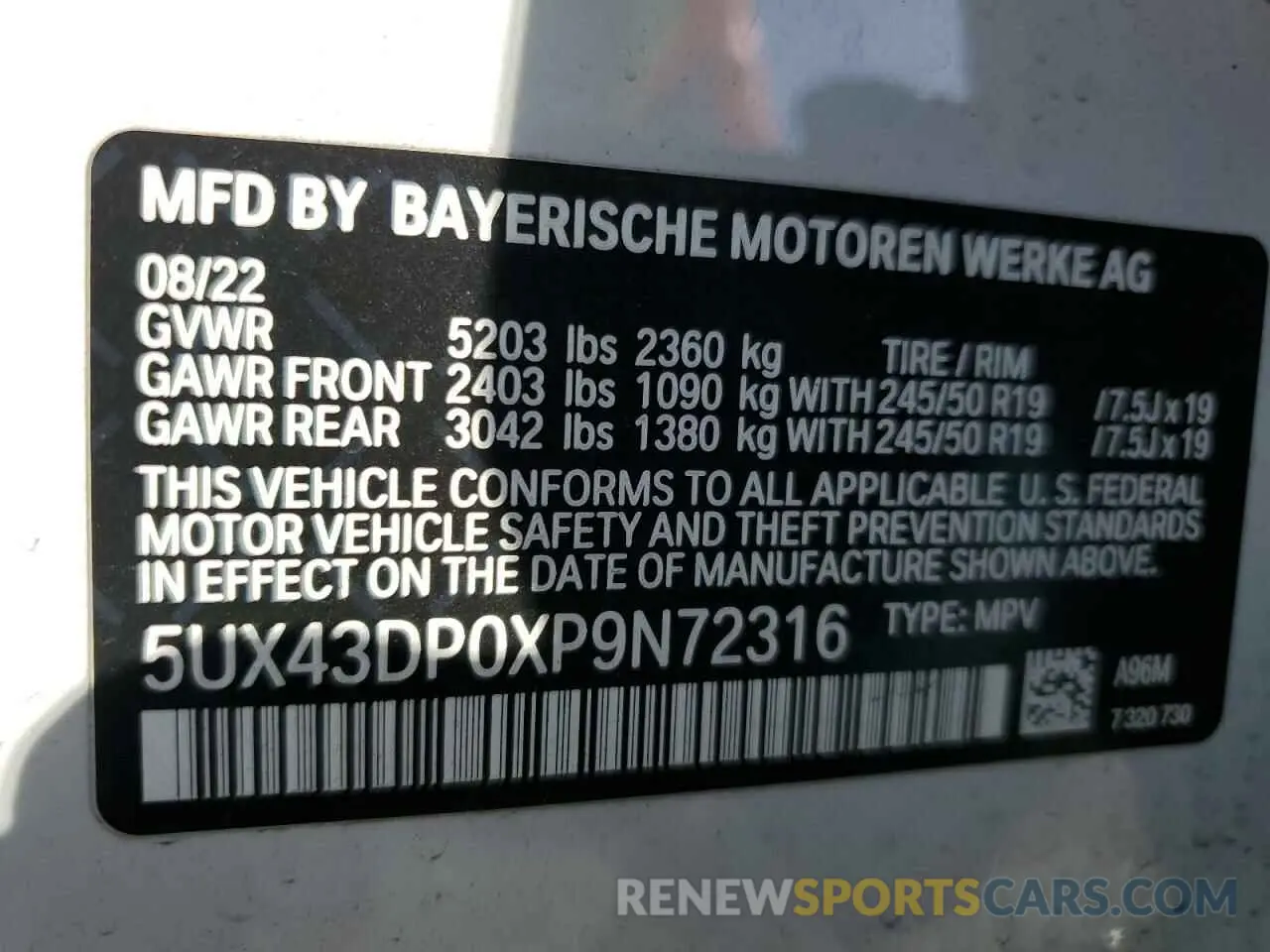 13 fotografías del automóvil dañado 5UX43DP0XP9N72316 BMW X3 2023