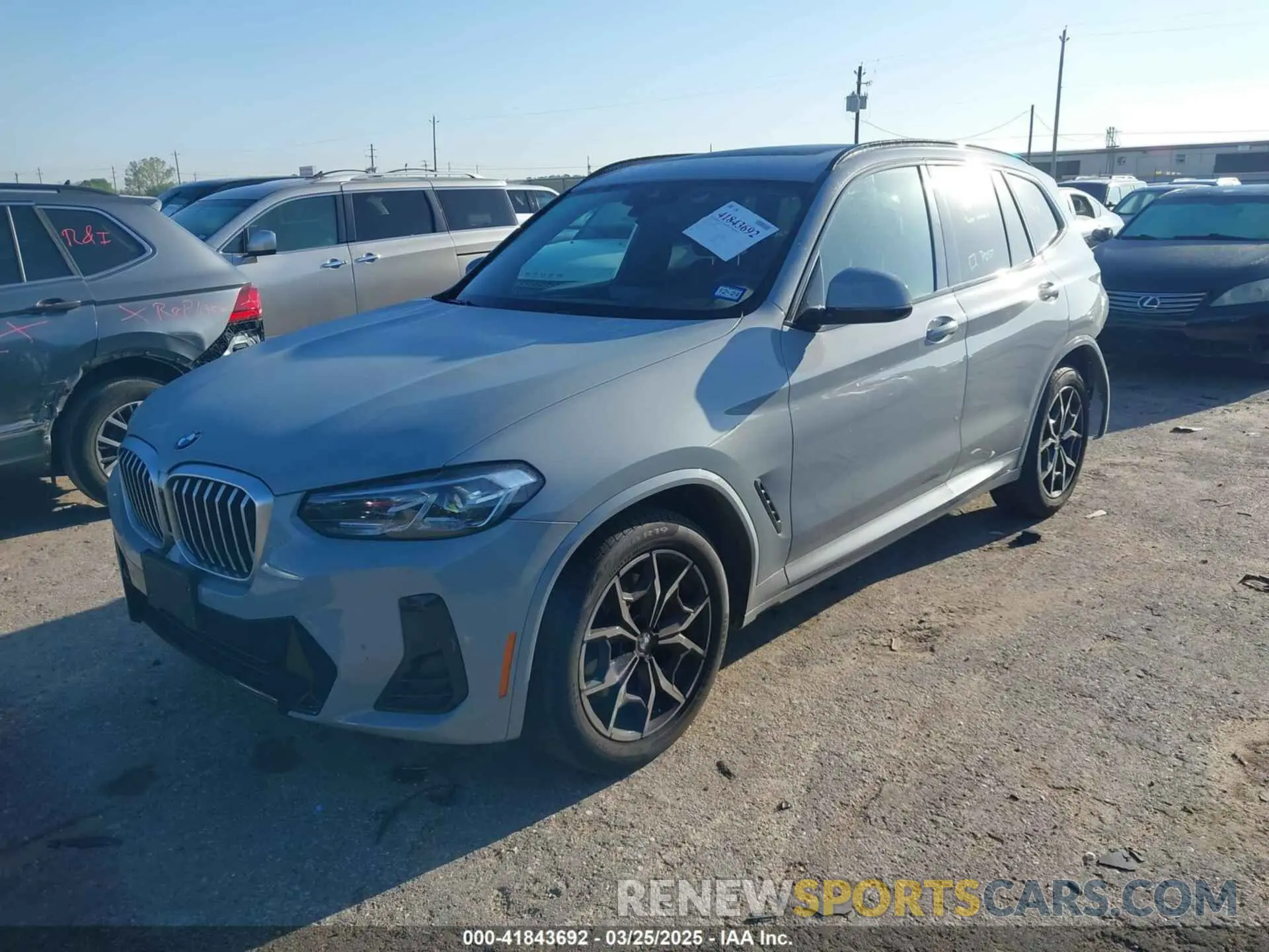 2 fotografías del automóvil dañado 5UX43DP0XP9P91115 BMW X3 2023