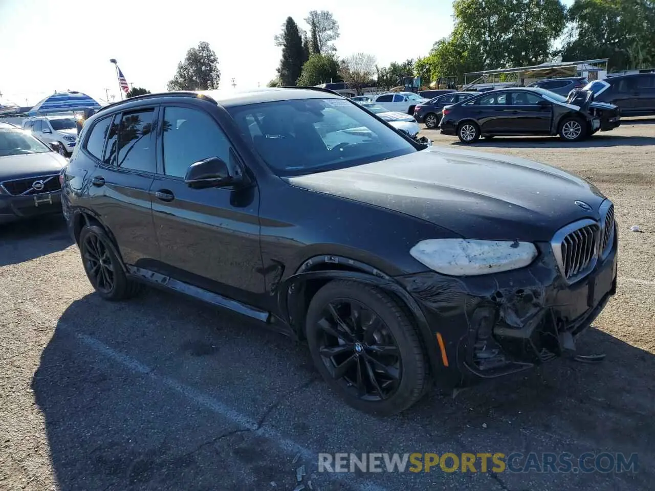 4 fotografías del automóvil dañado 5UX53DP03P9P79117 BMW X3 2023