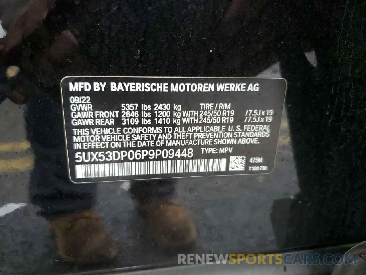 13 fotografías del automóvil dañado 5UX53DP06P9P09448 BMW X3 2023