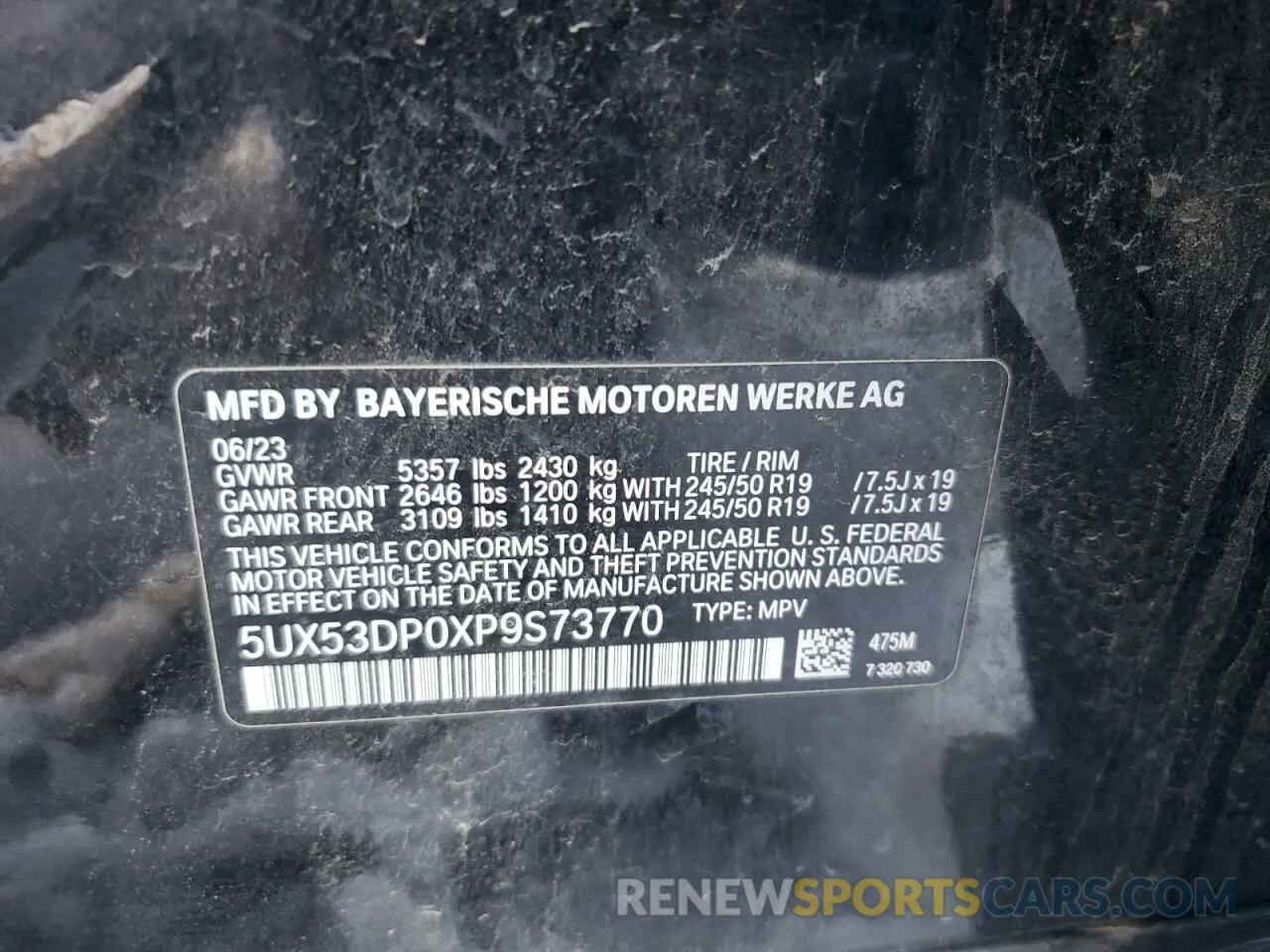 13 fotografías del automóvil dañado 5UX53DP0XP9S73770 BMW X3 2023