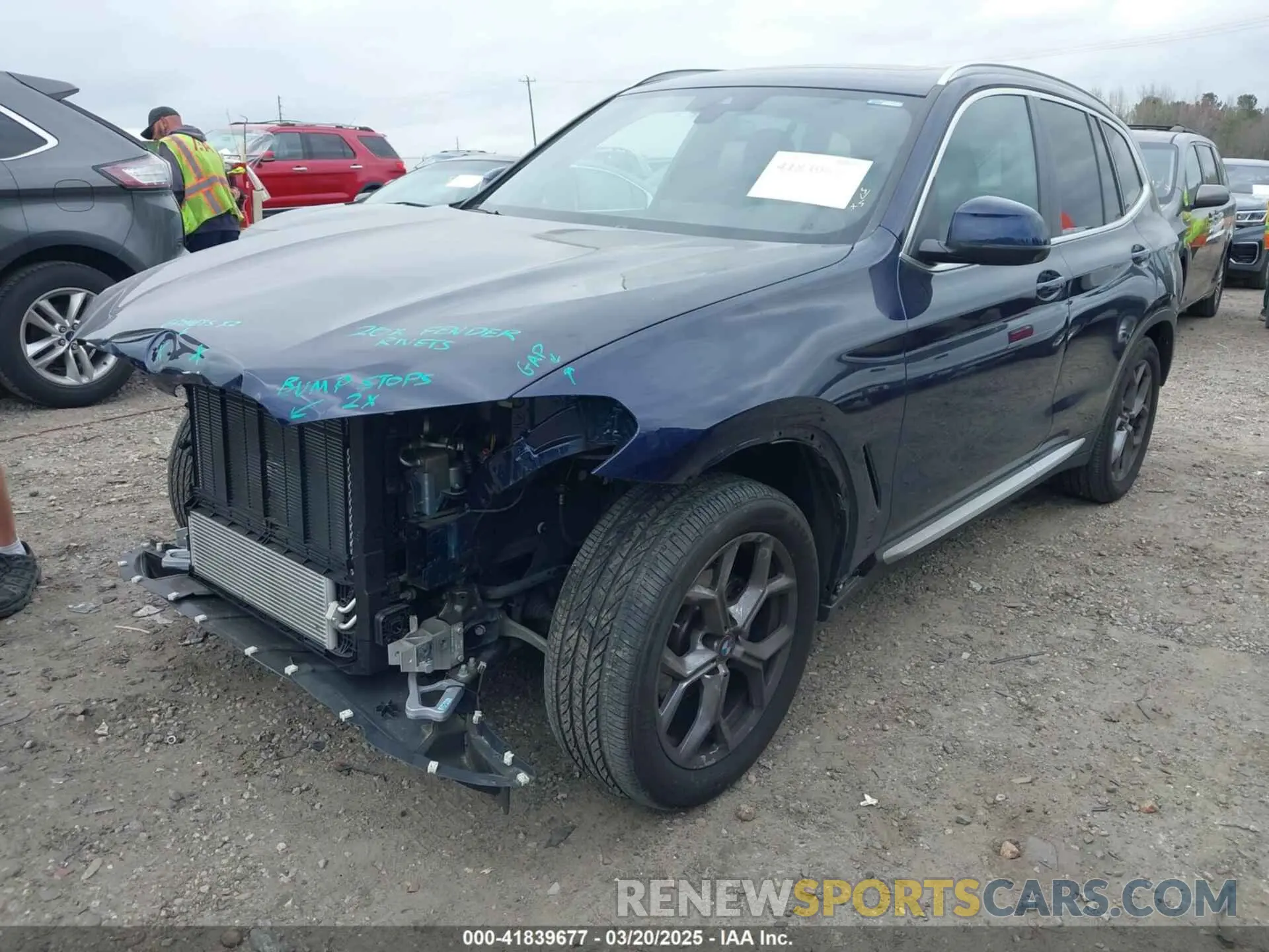 2 fotografías del automóvil dañado 5UX53DP0XP9T01583 BMW X3 2023