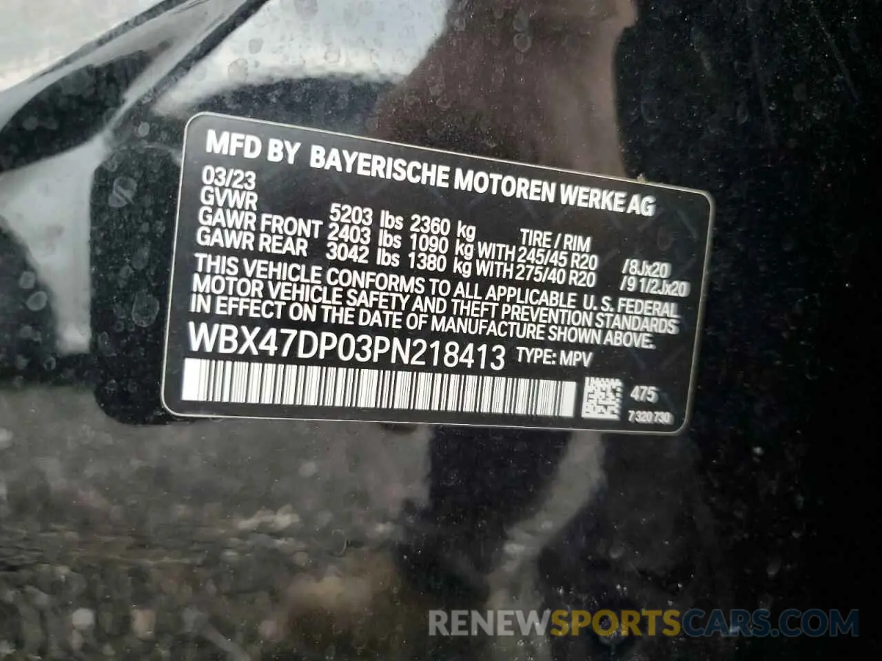 13 fotografías del automóvil dañado WBX47DP03PN218413 BMW X3 2023