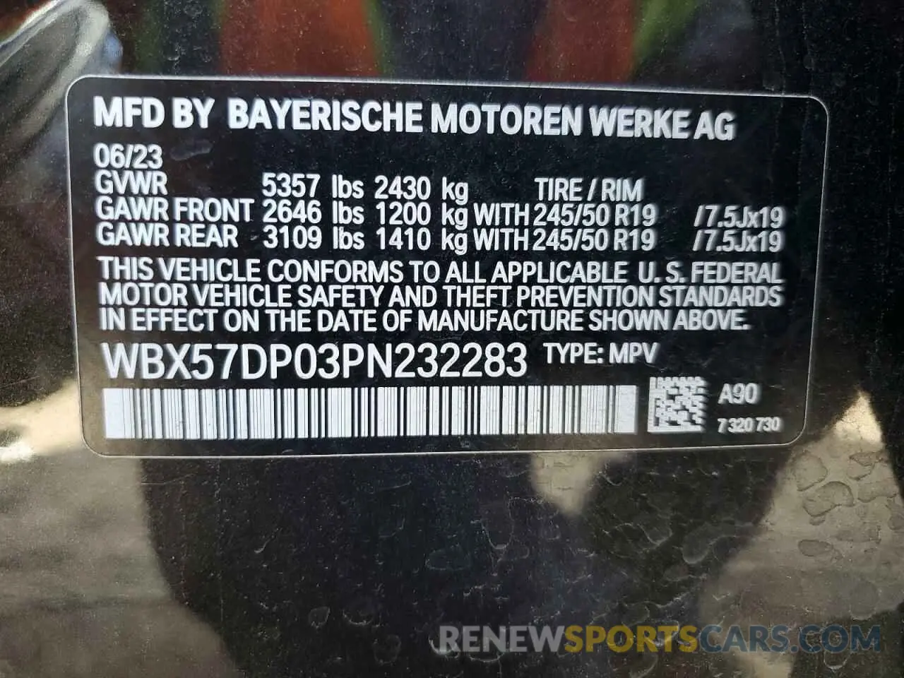 14 fotografías del automóvil dañado WBX57DP03PN232283 BMW X3 2023