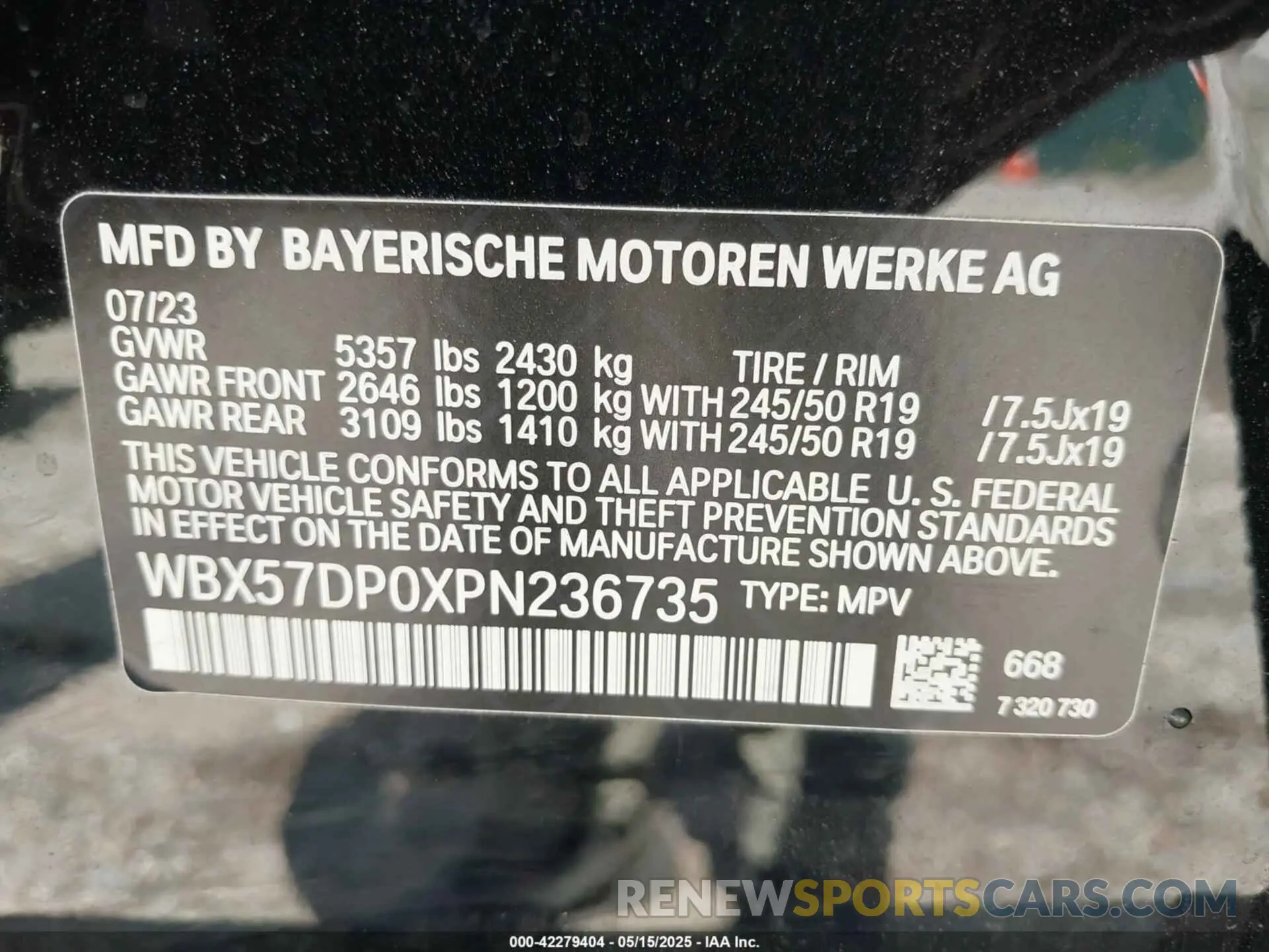 9 fotografías del automóvil dañado WBX57DP0XPN236735 BMW X3 2023