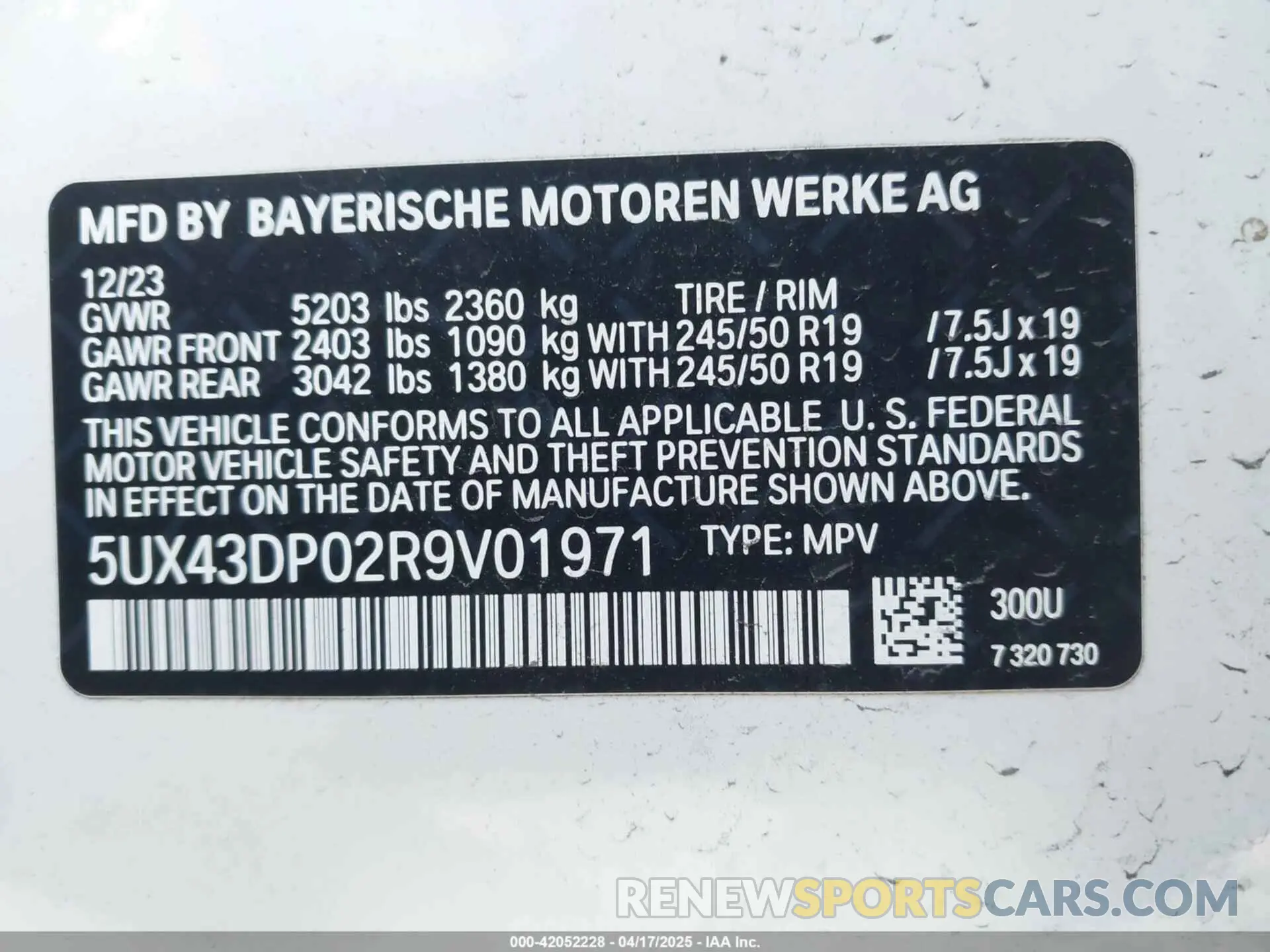 9 fotografías del automóvil dañado 5UX43DP02R9V01971 BMW X3 2024