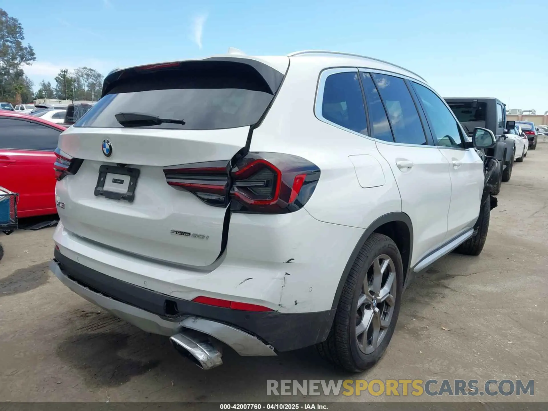 4 fotografías del automóvil dañado 5UX43DP02R9X42591 BMW X3 2024