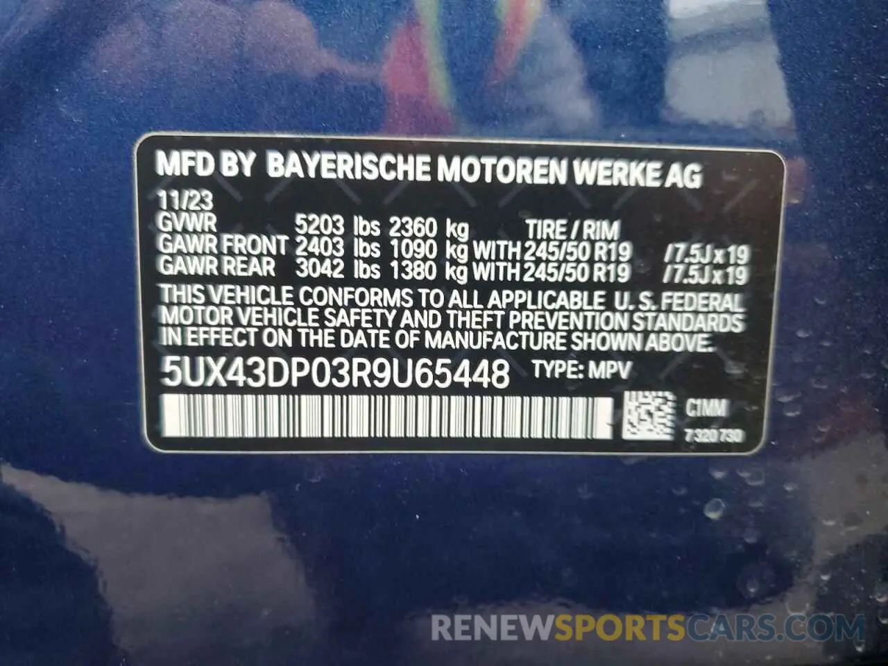 14 fotografías del automóvil dañado 5UX43DP03R9U65448 BMW X3 2024