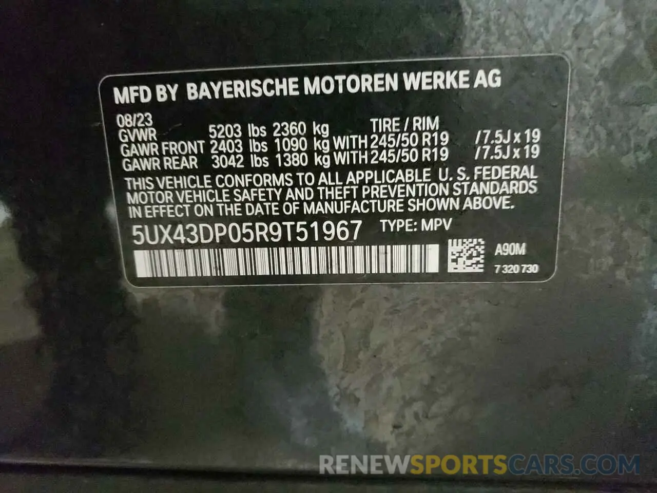 13 fotografías del automóvil dañado 5UX43DP05R9T51967 BMW X3 2024