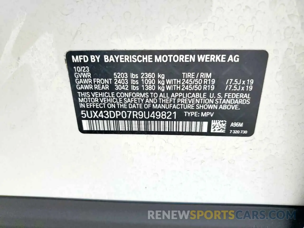 14 fotografías del automóvil dañado 5UX43DP07R9U49821 BMW X3 2024
