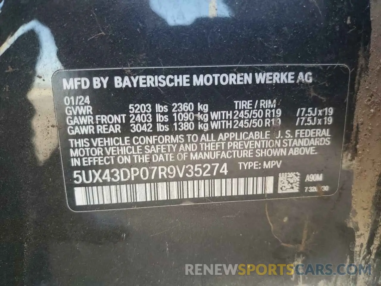 13 fotografías del automóvil dañado 5UX43DP07R9V35274 BMW X3 2024
