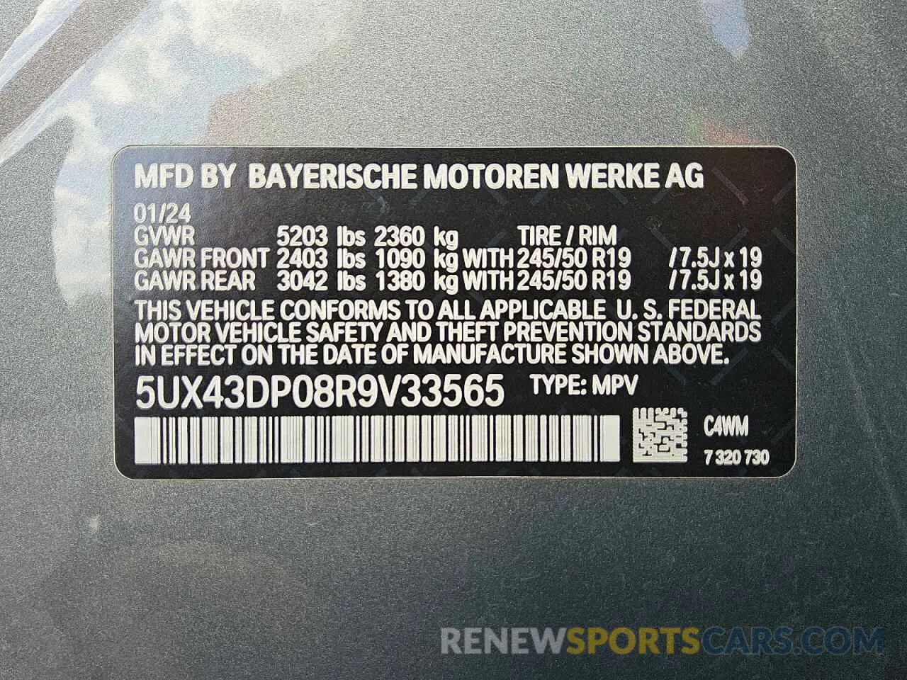 13 fotografías del automóvil dañado 5UX43DP08R9V33565 BMW X3 2024