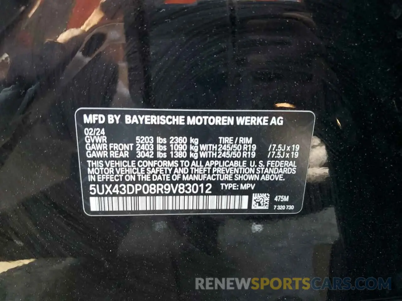 13 fotografías del automóvil dañado 5UX43DP08R9V83012 BMW X3 2024