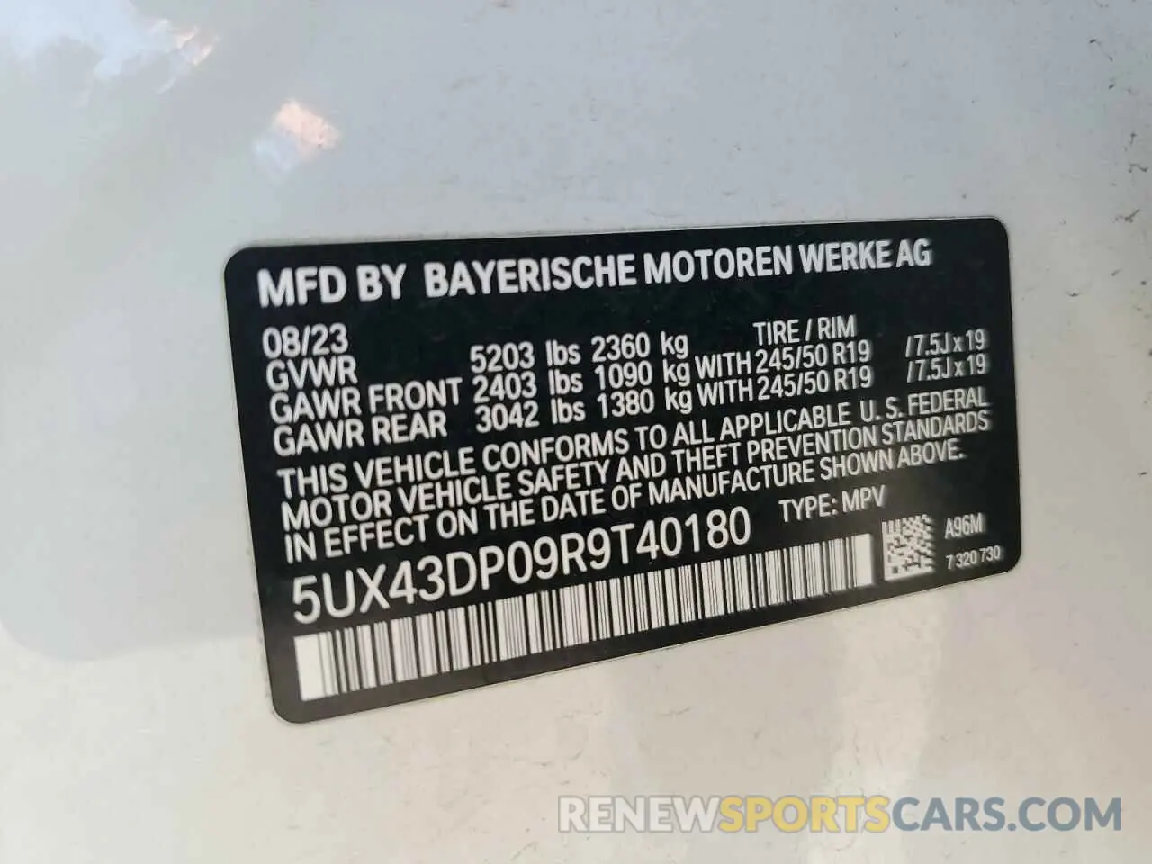 13 fotografías del automóvil dañado 5UX43DP09R9T40180 BMW X3 2024