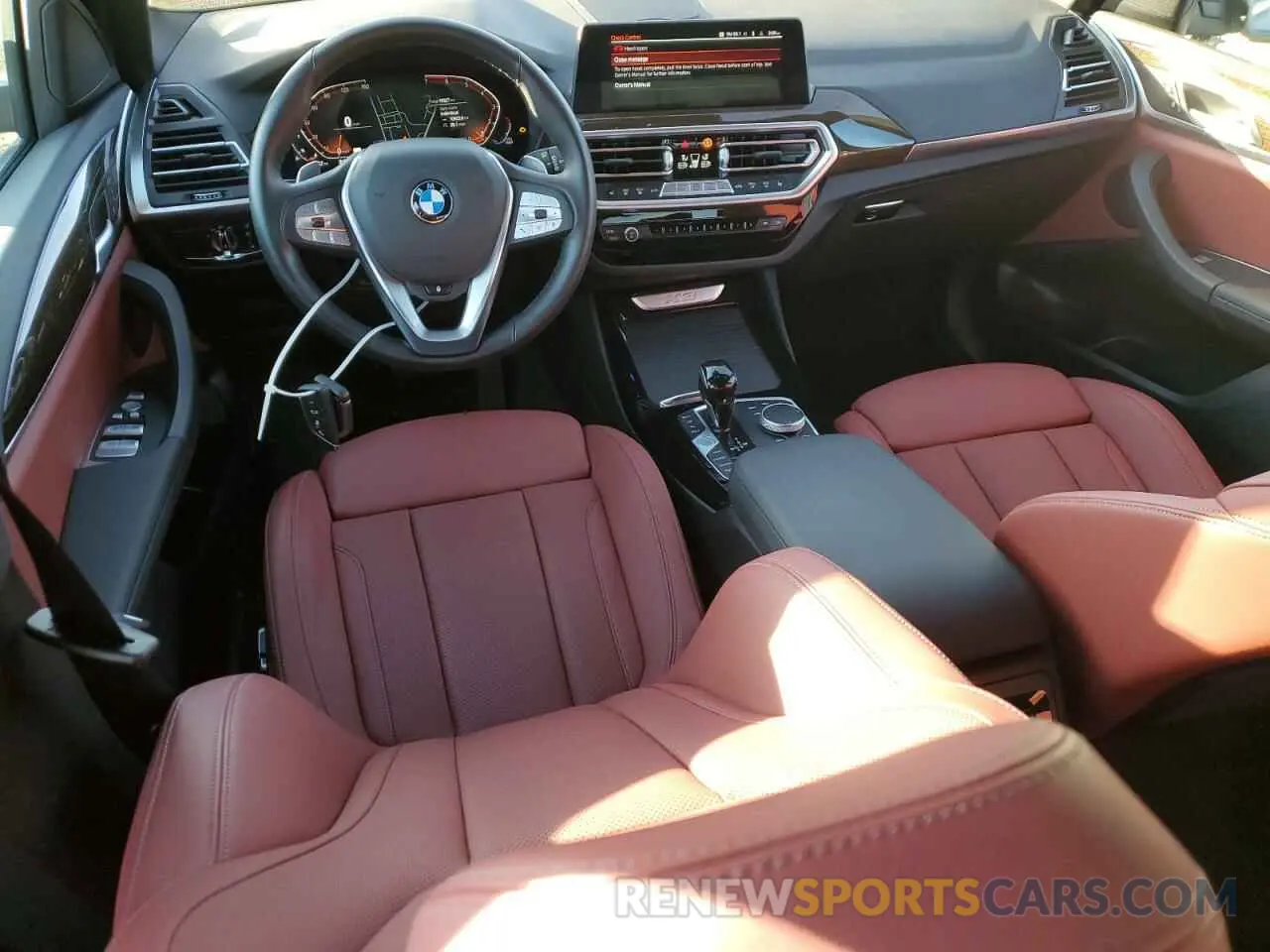 8 fotografías del automóvil dañado 5UX53DP01R9U93317 BMW X3 2024
