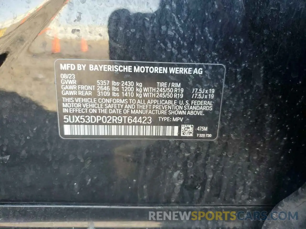 14 fotografías del automóvil dañado 5UX53DP02R9T64423 BMW X3 2024