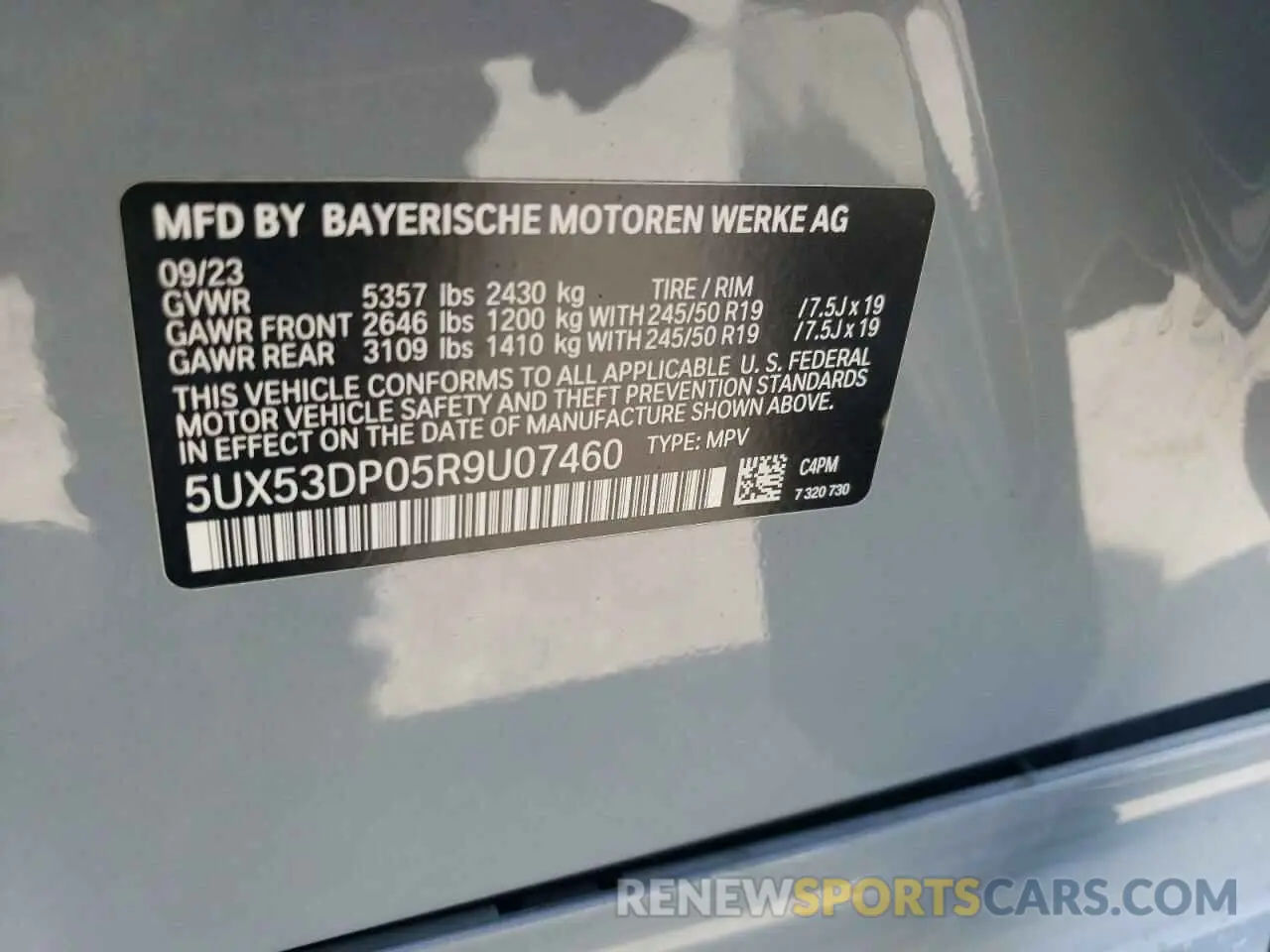 13 fotografías del automóvil dañado 5UX53DP05R9U07460 BMW X3 2024