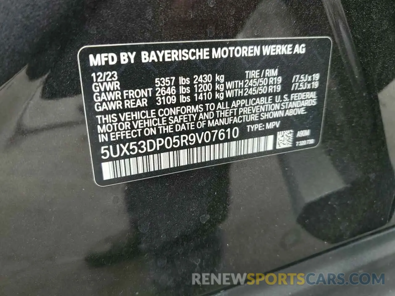 13 fotografías del automóvil dañado 5UX53DP05R9V07610 BMW X3 2024