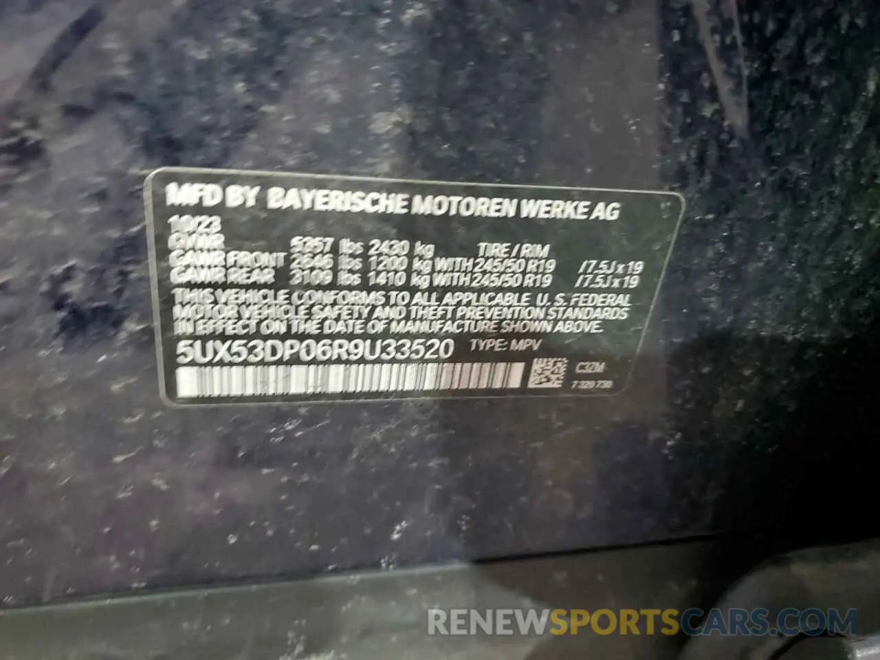 13 fotografías del automóvil dañado 5UX53DP06R9U33520 BMW X3 2024