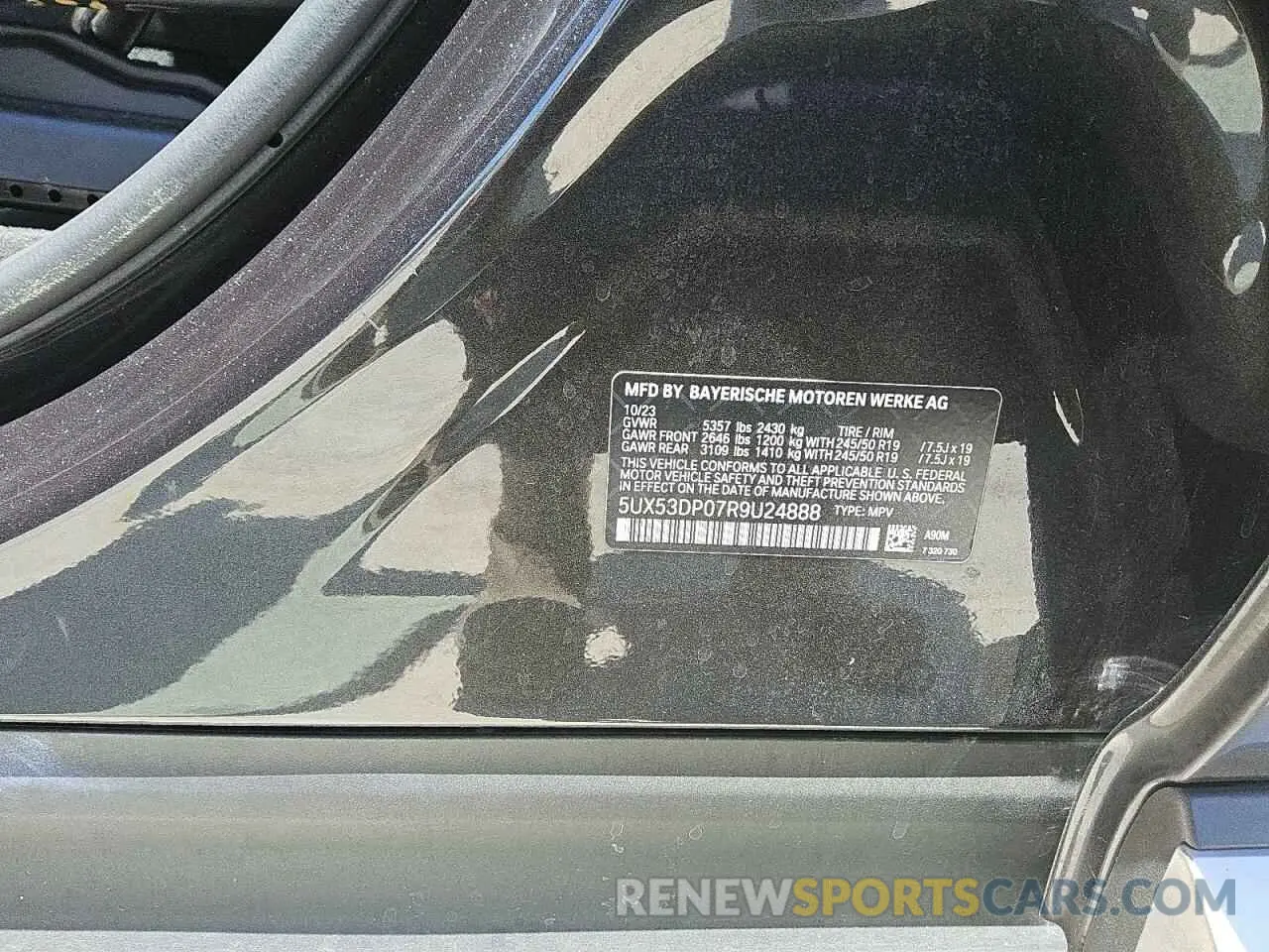 12 fotografías del automóvil dañado 5UX53DP07R9U24888 BMW X3 2024