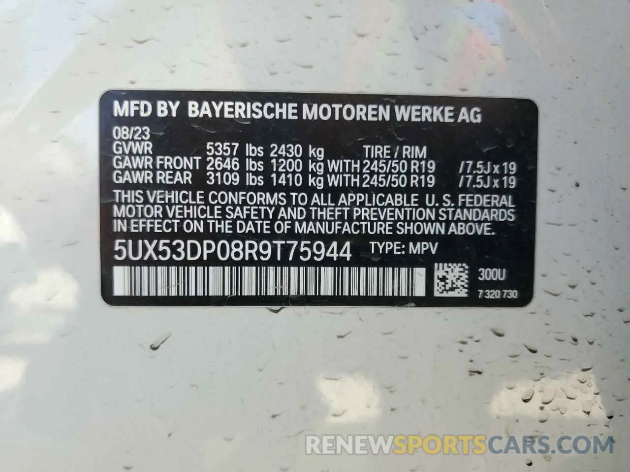 13 fotografías del automóvil dañado 5UX53DP08R9T75944 BMW X3 2024
