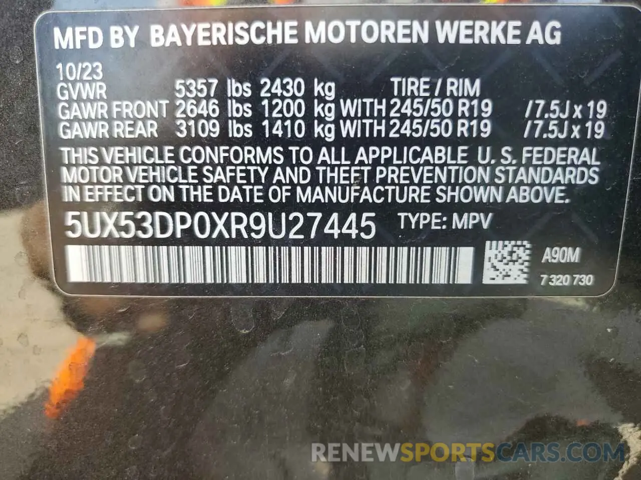 13 fotografías del automóvil dañado 5UX53DP0XR9U27445 BMW X3 2024